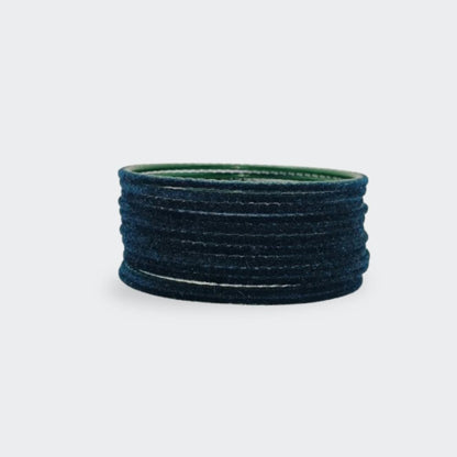 Dark Blue Velvet Fabric Premium Bangles