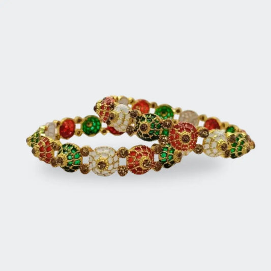 Elegant Multi-Color Beaded Bangle Set