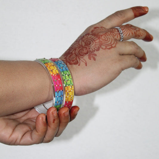 Multicolor Glass and Resin Bangles 2