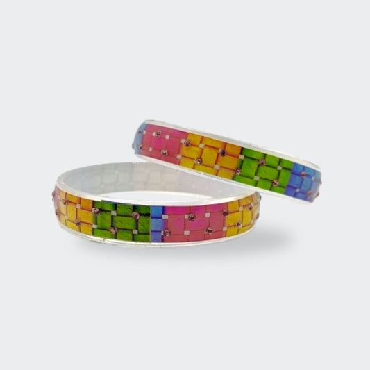 Multicolor Glass and Resin Bangles