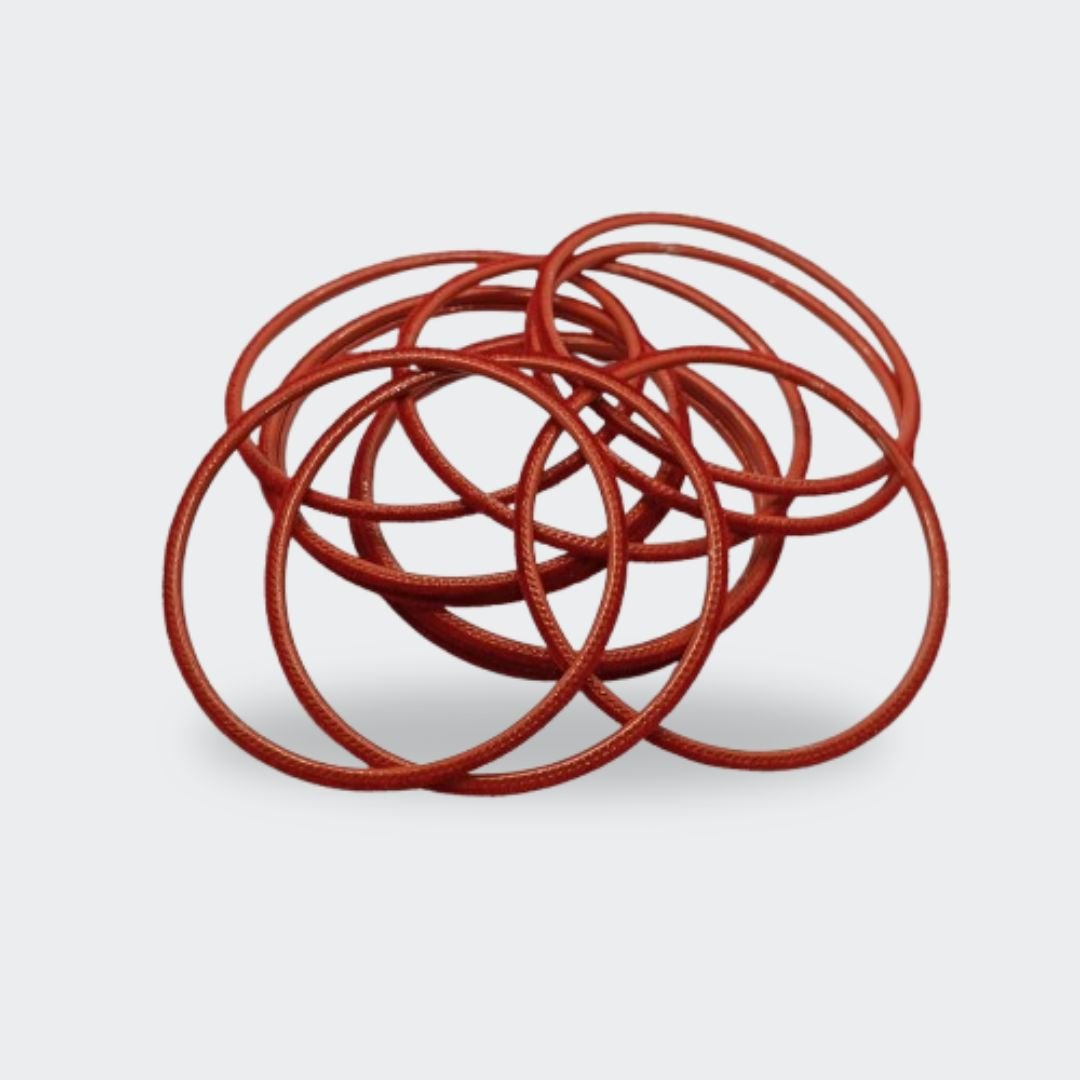 Rich Red Velvet Fabric Premium Bangles