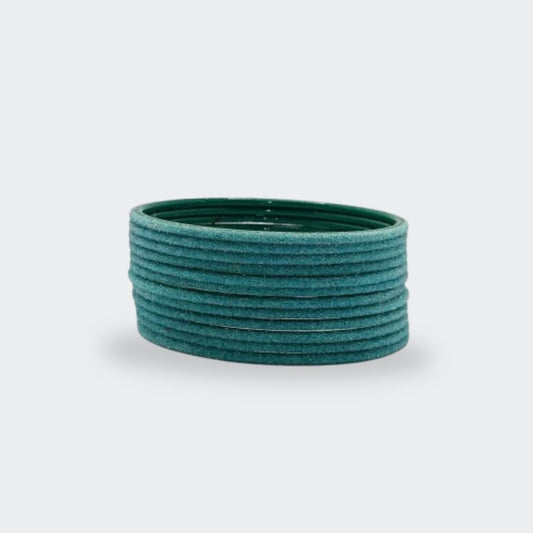 Teal Velvet Cloth Premium Bangles 1