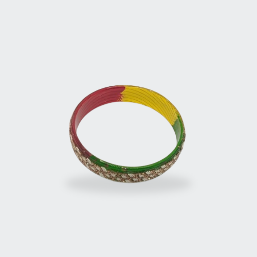 Vibrant Multicolor Resin Glass Bangle