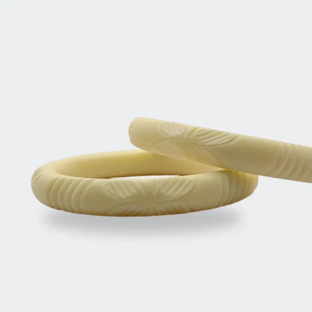 off-White Shankh Hard Rubber Bangles