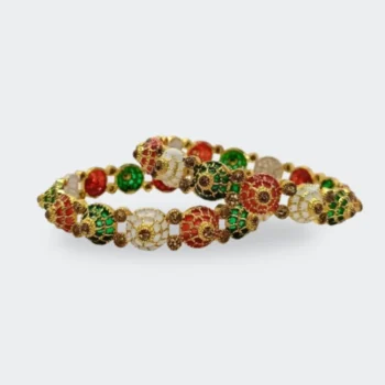 Elegant Multi-Color Beaded Bangle Set