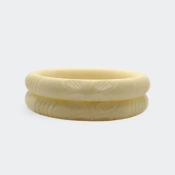off-White Shankh Hard Rubber Bangle Set