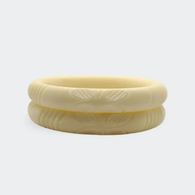 off-White Shankh Hard Rubber Bangle Set