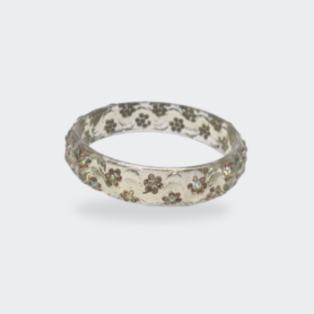 Crystal Blossom Floral Resin Bangle