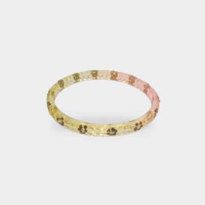 Soft Pastel Dual-Tone Color Transparent Floral Bangle