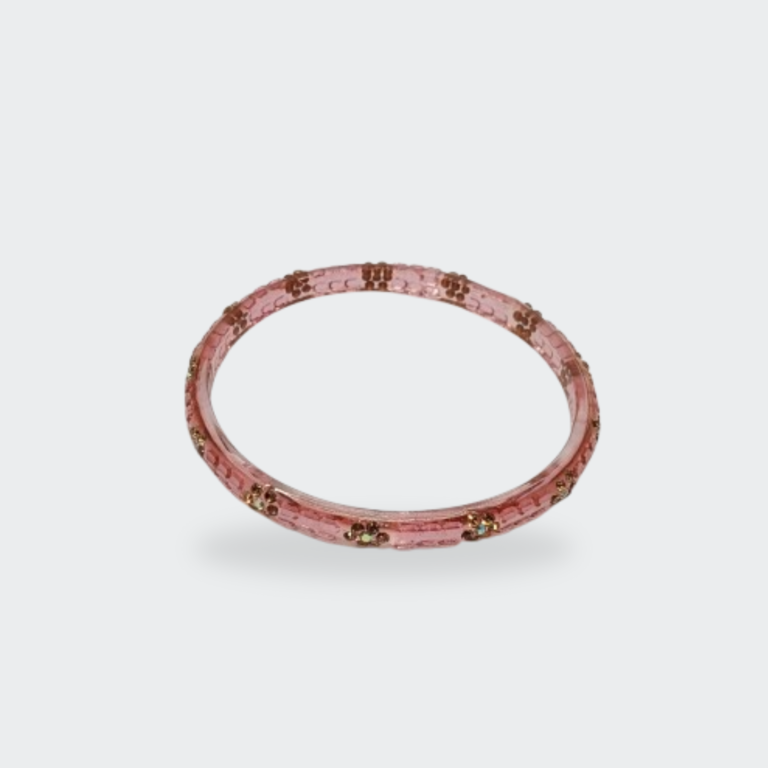 Soft Transparent Pink Floral Bangle