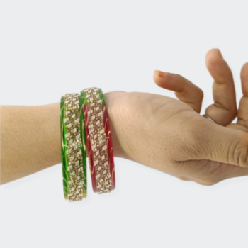 Vibrant Multicolor Resin Glass Bangle in Hand