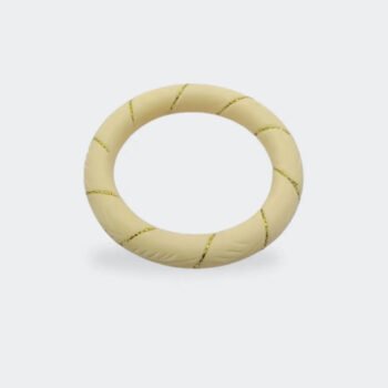 Elegant Ivory Bangle with Gold Banded