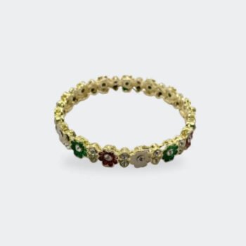 Floral Gold-Plated Bangle