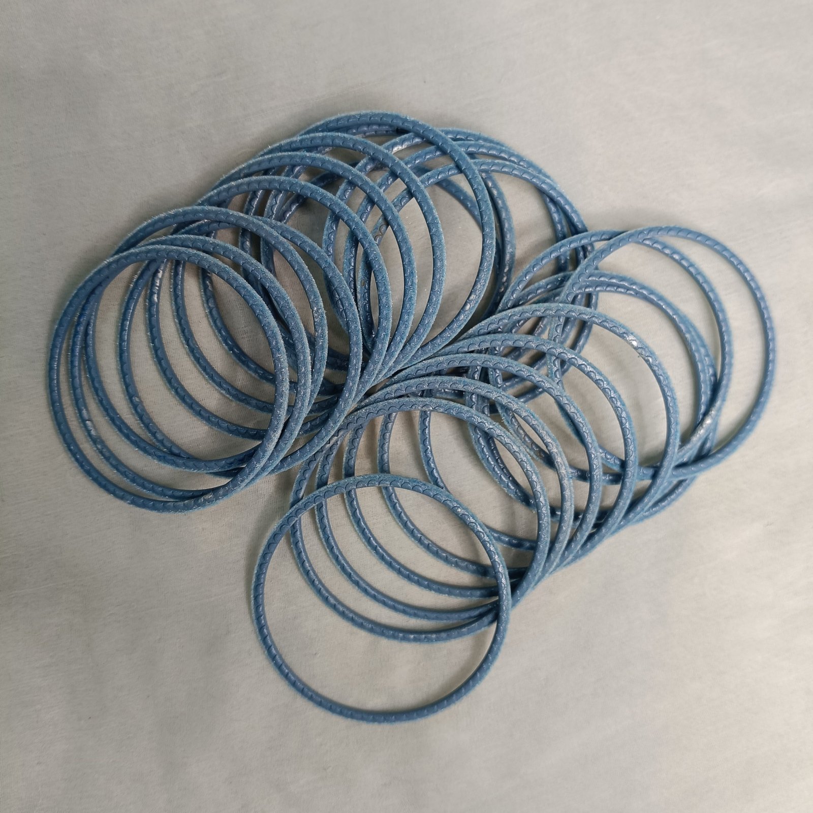 π Misty Sky Velvet Bangles with Pearl Kada Bangle Set π - Image 6