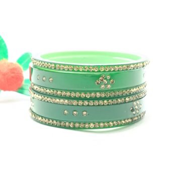 π Kids' Green Sparkle Bangles Set (For Girls 2β5 Years)