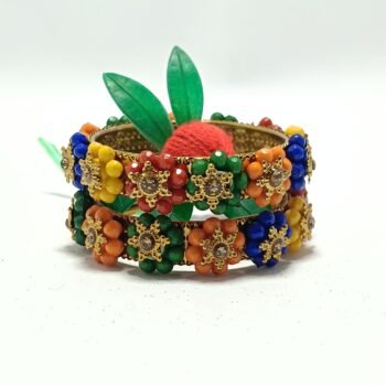 πΈ Colorful Floral Metal Bangles for Girls (2β5 Years)