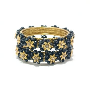 π Black Floral Metal Bangles for Girls (2β5 Years)