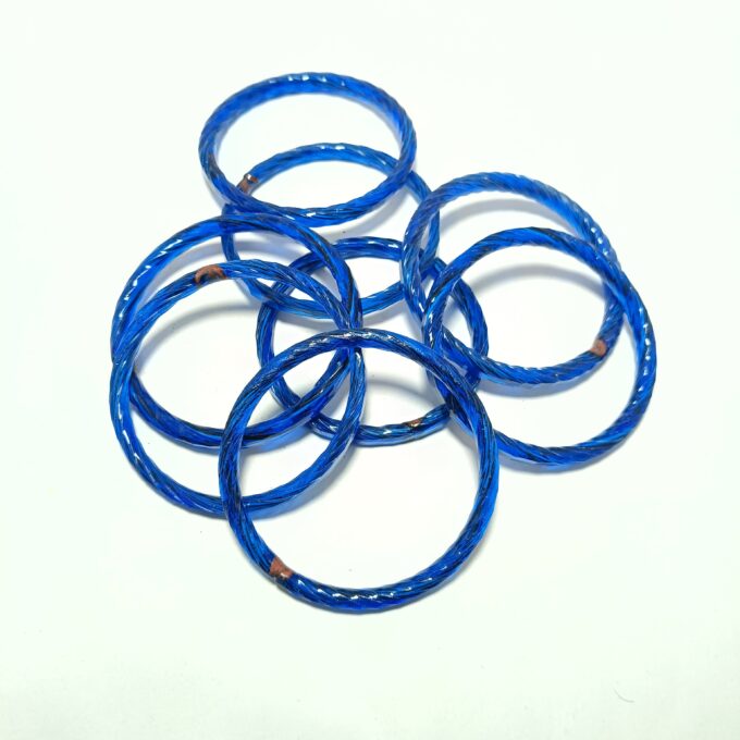 💙 Elegant Blue Textured Glass Bangles for Women - Image 4