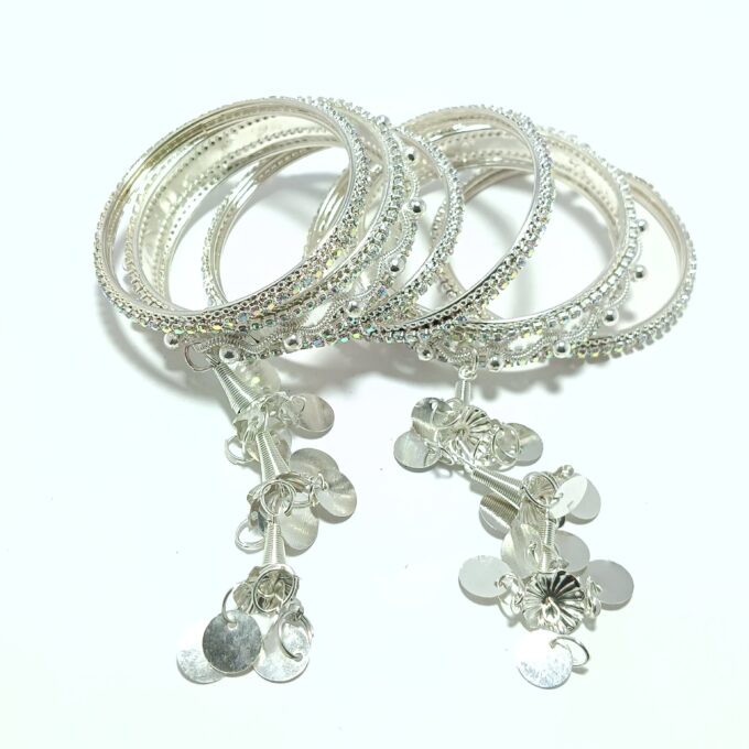 🌸 Girls' Latkan Metal Bangles Set – For Ages 2 to 5 Years - Image 3