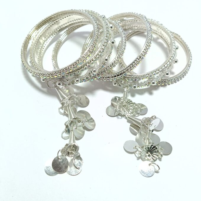 🌸 Girls' Latkan Metal Bangles Set – For Ages 2 to 5 Years - Image 4