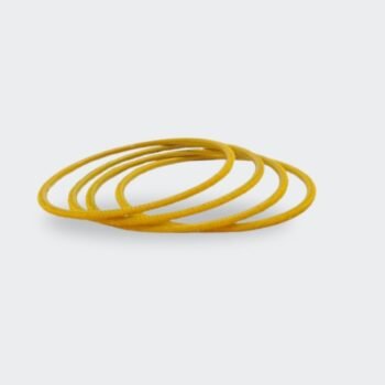 Mustard Yellow Velvet Fabric Premium Bangles
