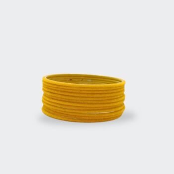 Mustard Yellow Velvet Fabric Premium Bangles Set