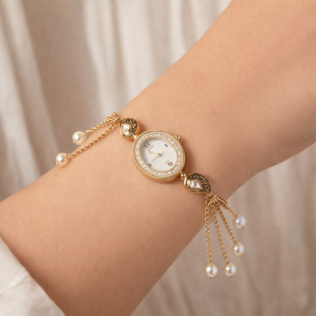 Kashmiri Pearl Chain Bracelet Watch for Women